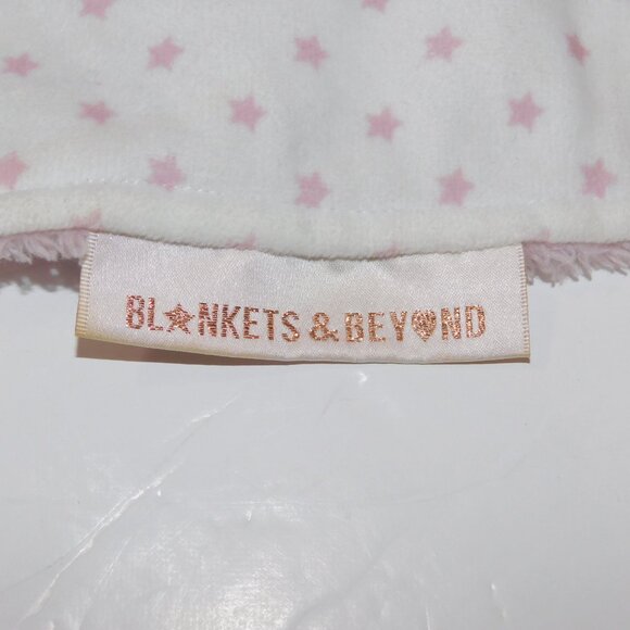 Blankets & Beyond Pink Mauve White Elephant Stars Security Blanket Baby lovey - Picture 4 of 5